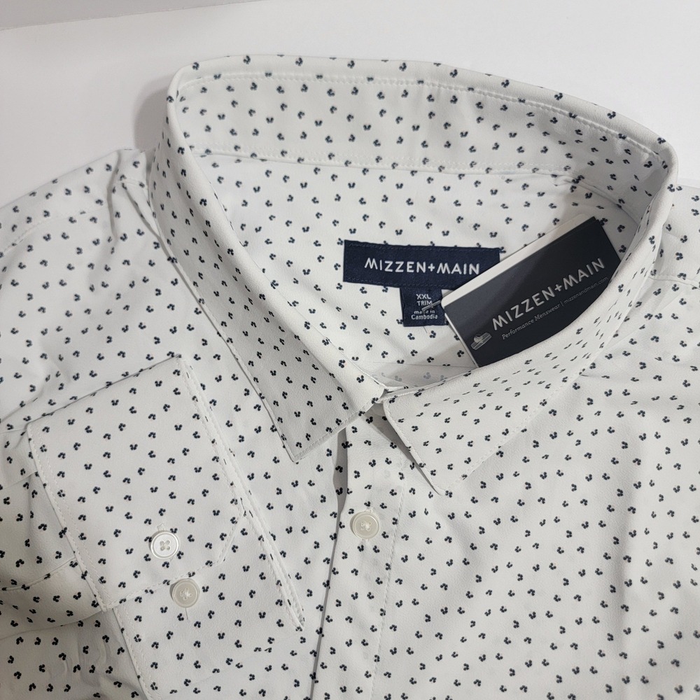 Mizzen+Main Monaco Performance Dress Shirt Mens XXL‎ Trim NWT $138 Quiet Luxury